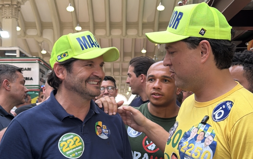 Major Vitor Santos cumpre agenda ao lado de Flávio Bolsonaro, André do Prado e Tarcísio Freitas