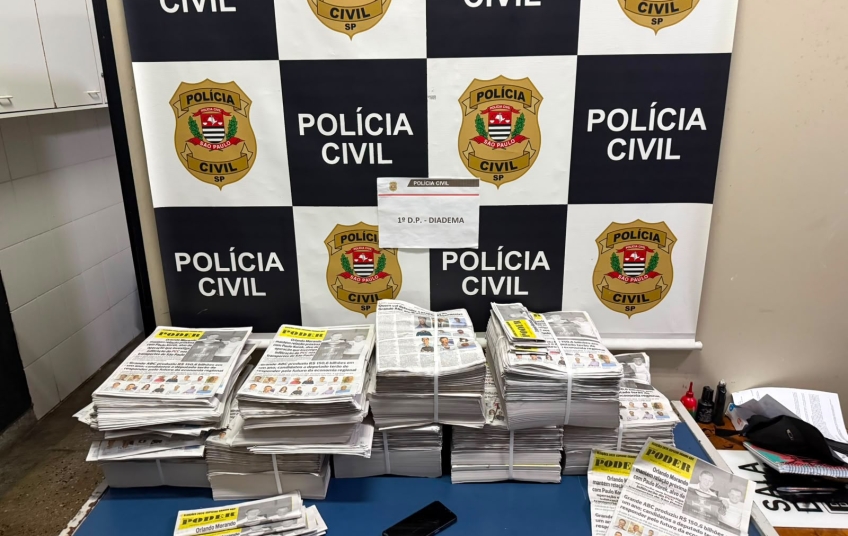 Polícia apreende jornais e Kombi usados na distribuição de material criminoso contra Orlando Morando em Diadema