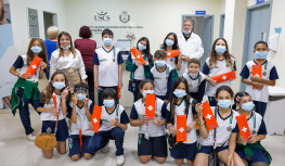 Alunos da EMEF Senador Fláquer visitam centro odontológico de São Caetano