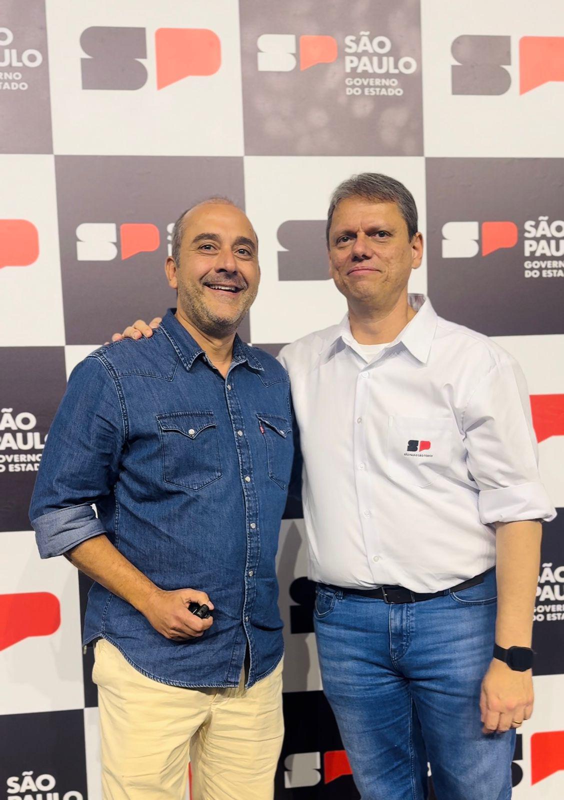 Guto esteve na última semana com o governador Tarcísio de Freitas no evento de anúncio da verba para todo o estado de São Paulo- Foto: Leandro Teixeira/PMETRP