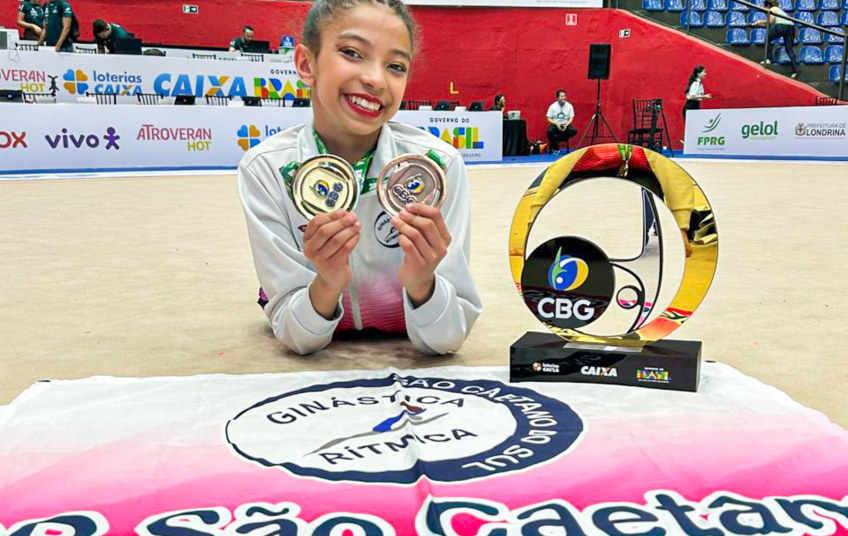 Ginasta de São Caetano conquista ouro na Fita no Campeonato Brasileiro Infantil disputado em Londrina